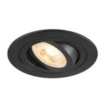 SLV New Tria 75 Faretti Aluminium Nero Il Giro | Ritaglio 75mm - Adatto per 1x GU10 