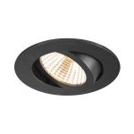 SLV New Tria 68 Faretti Aluminium Nero Il Giro 8.3W 705lm 38D - 927 Bianco Molto Caldo | Ritaglio 68mm -  Miglior Resa Cromatica - Dimmerabile 