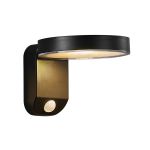 Nordlux Solar Luce Da Parete Rica Il Giro Nero 4.5W 450lm - 830 Luce Calda -  | Sensore di Movimento e Luce
