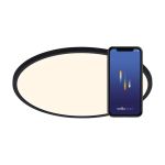 Nordlux Oja Smart 29 Luce da soffitto Metallo Nero 15W 1600lm - 827-865 Regolabile Bianca | 294mm - Wifi e Blutooth Dimmerabile