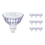 Confezione Multipack 10x Philips Corepro LED Faretti GU5.3 MR16 7W 621lm 36D - 830 Luce Calda | Sostitutiva 50W