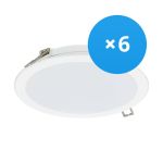 Confezione Multipack 6x Philips Downlight LED DN065B Metallo Bianca 19W 2000lm 110D - 830 Luce Calda | 225mm - Ritaglio 200mm - IP20