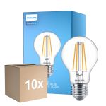 Confezione Multipack 10x Philips Corepro LED Bulbo E27 Pera Chiara 8.5W 1055lm - 840 Bianco Freddo | Sostitutiva 75W