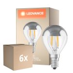 Confezione Multipack 6x Osram Classic LED E14 Sferica Filamento Chiara 4W 350lm - 827 Bianco Molto Caldo | Sostitutiva 31W