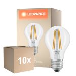 Confezione Multipack 10x Ledvance Classic LED E27 Pera Filamento Chiara 5.9W 806lm - 827 Bianco Molto Caldo | Dimmerabile - Sostitutiva 60W