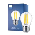 Philips Master Value LED Lustre E27 Sferica Filamento Chiara 3.4W 470lm - 927 Bianco Molto Caldo | Miglior resa cromatica - Dimmerabile - Sostitutiva 40W