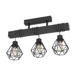 Eglo Luce da soffitto Townshend 5 Acciaio Legna Nero | IP20 - Adatto per 3x E27 
