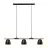 Nordlux Theo 3-Rail Luce Pendente Metallo e Legna Nero | Adatto per 3x GU10