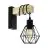 Eglo Luce Da Parete Townshend 5 Acciaio Legna Nero | IP20 - Adatto per 1x E27 