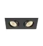 SLV New Tria 155 Faretti Aluminium Nero Piazza 14W 640lm 38D - 930 Luce Calda -  | Miglior Resa Cromatica - Dimmerabile 