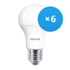 Confezione Multipack 6x Philips MASTER Value LED Bulbo E27 Pera Ghiaccio 7.8W 1055lm - 927 Bianco Molto Caldo | Miglior resa cromatica - Dimmerabile - Sostitutiva 75W