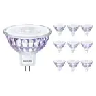 Confezione Multipack 10x Philips Master Value LED Faretti GU5.3 MR16 7.5W 621lm 36D - 927 Bianco Molto Caldo | Miglior resa cromatica - Dimmerabile - Sostitutiva 50W