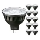 Confezione Multipack 10x Philips Master LED Faretti GU5.3 MR16 7.5W 485lm 24D - 927 Bianco Molto Caldo | Miglior resa cromatica - Dimmerabile - Sostitutiva 50W