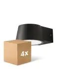 Confezione Multipack 4x D'Lite Luce Da Parete Lira Nero 7W 600lm 830 Luce Calda -  | IP54