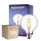 Confezione Multipack 10x Noxion Lucent Filamento LED E27 Globe Chiara 7W 806lm - 827 Bianco Molto Caldo | Dimmerabile - Sostitutiva 60W