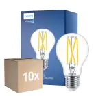 Confezione Multipack 10x Philips Master LED E27 Pera Filamento Chiara 5.9W 806lm - 922-927 Dim To Warm | Miglior Resa Cromatica - Dimmerabile - Sostitutiva 60W