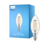 Philips Corepro LED Candela E14 Filamento Chiara 4.3W 470lm - 827 Bianco Molto Caldo | Sostitutiva 40W