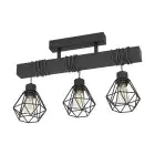 Eglo Luce da soffitto Townshend 5 Acciaio Legna Nero | IP20 - Adatto per 3x E27 