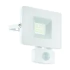 Eglo Luce Da Parete Faedo 3 Aluminium Bianca 21W 2300lm - 850 Bianco Freddo | IP44 - Sensore Di Movimento