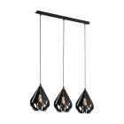 Eglo Luce Pendente Carlton 5 Acciaio Nero | IP20 - Adatto per 3x E27 