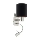 Eglo Luce Da Parete Pasteri Acciaio Nichel Satinato 40 | IP20 - Incl. Faretti e Escl. 1x E27
